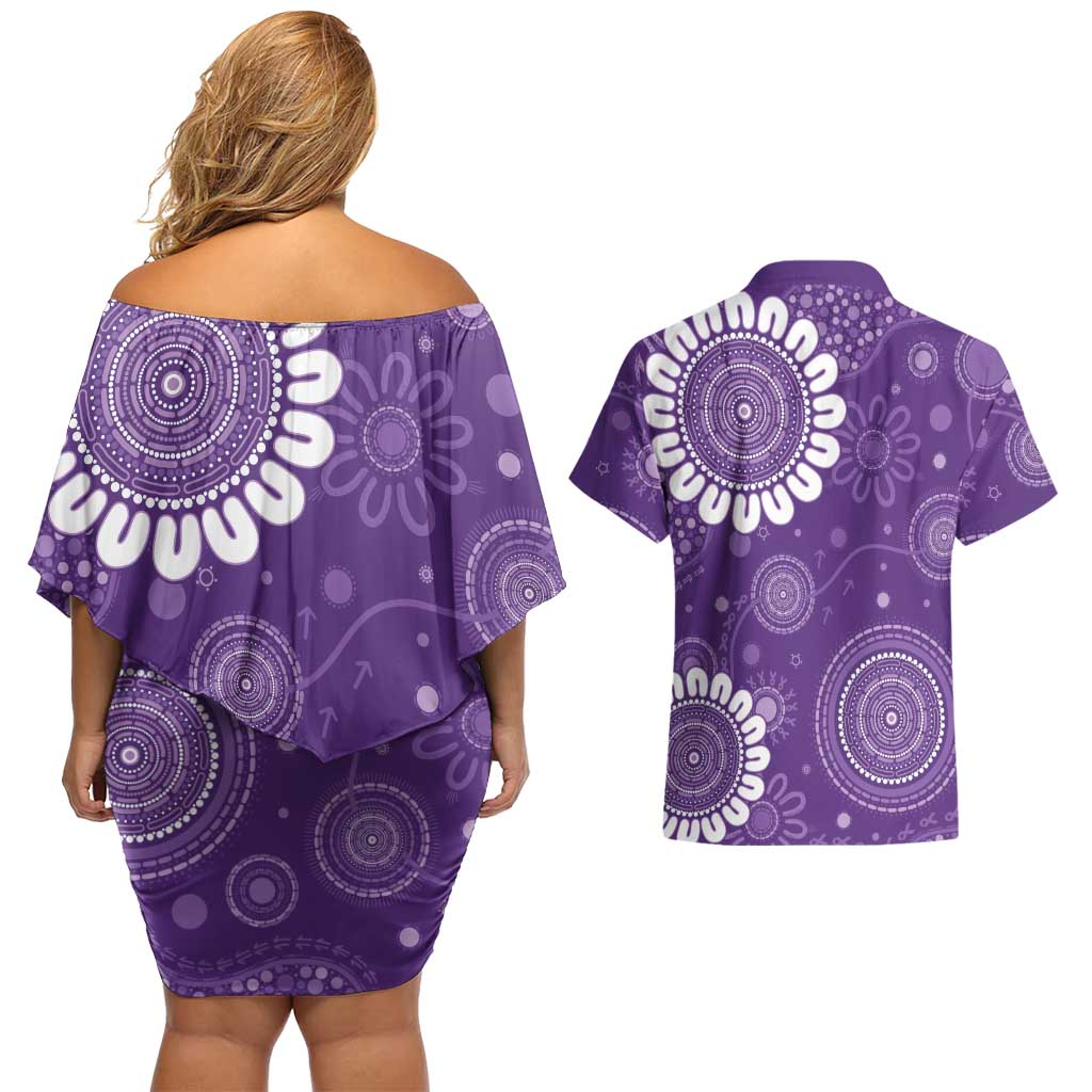 Sea Horse Australia Epilepsy Awareness Couples Matching Off Shoulder Short Dress and Hawaiian Shirt - Aussie Hoodie