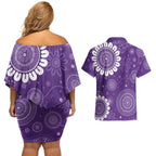 Sea Horse Australia Epilepsy Awareness Couples Matching Off Shoulder Short Dress and Hawaiian Shirt - Aussie Hoodie