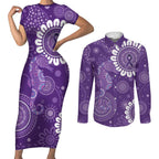 Sea Horse Australia Epilepsy Awareness Couples Matching Short Sleeve Bodycon Dress and Long Sleeve Button Shirt - Aussie Hoodie