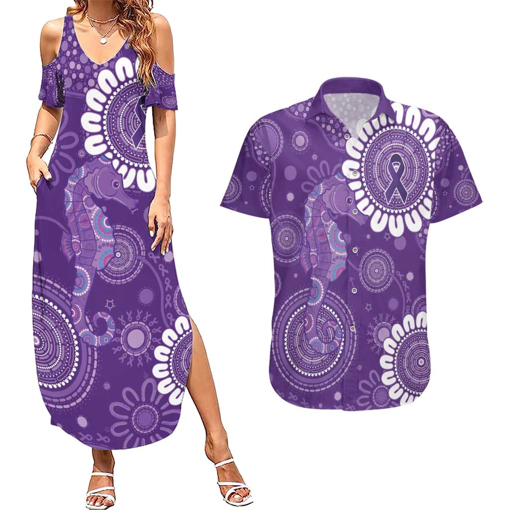 Sea Horse Australia Epilepsy Awareness Couples Matching Summer Maxi Dress and Hawaiian Shirt - Aussie Hoodie
