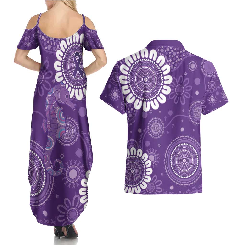 Sea Horse Australia Epilepsy Awareness Couples Matching Summer Maxi Dress and Hawaiian Shirt - Aussie Hoodie