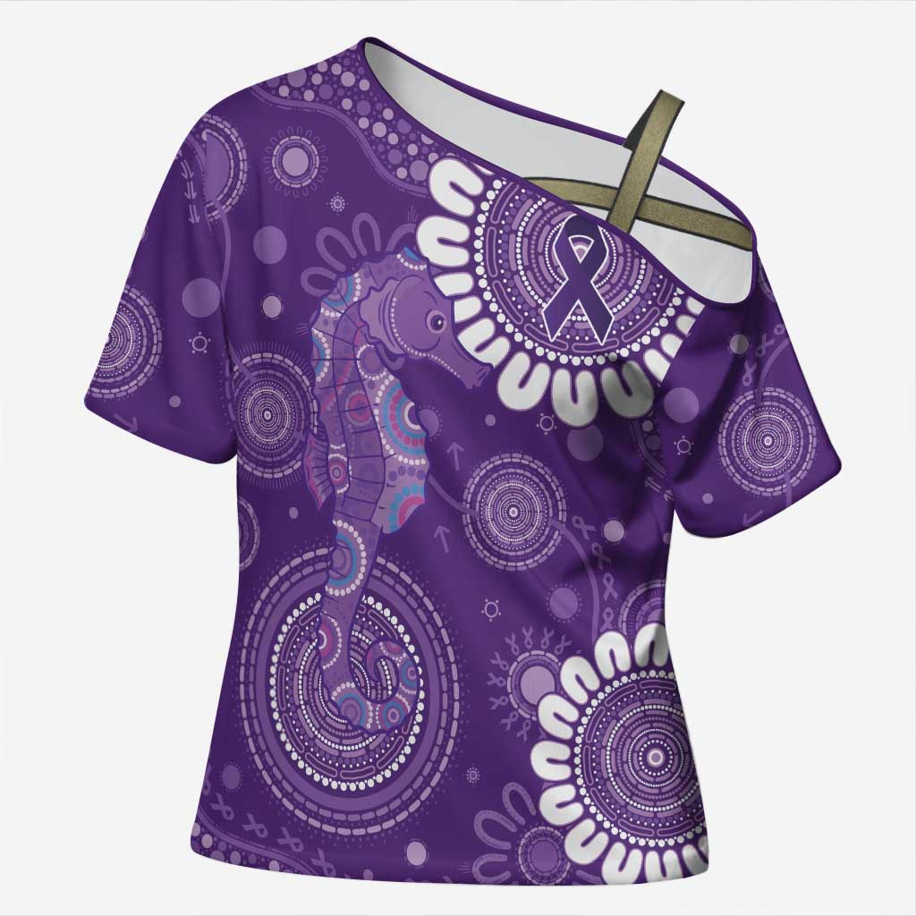 Sea Horse Australia Epilepsy Awareness Cross Shoulder Shirt - Aussie Hoodie