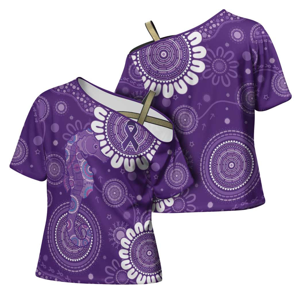 Sea Horse Australia Epilepsy Awareness Cross Shoulder Shirt - Aussie Hoodie