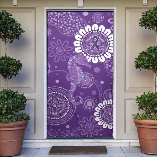Sea Horse Australia Epilepsy Awareness Door Cover - Aussie Hoodie