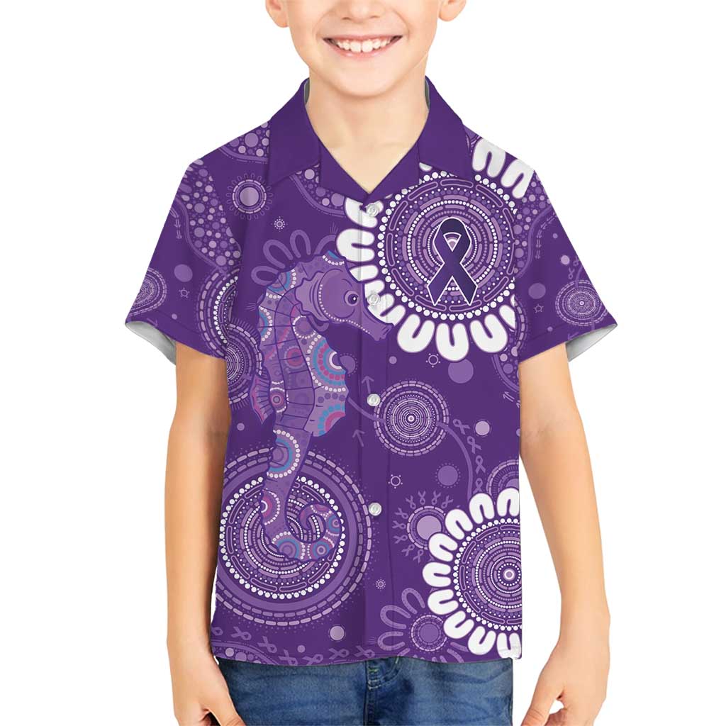 Sea Horse Australia Epilepsy Awareness Family Matching Long Sleeve Bodycon Dress and Hawaiian Shirt - Aussie Hoodie
