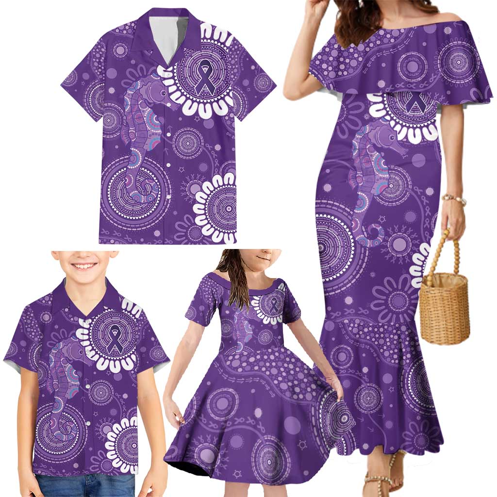 Sea Horse Australia Epilepsy Awareness Family Matching Mermaid Dress and Hawaiian Shirt - Aussie Hoodie