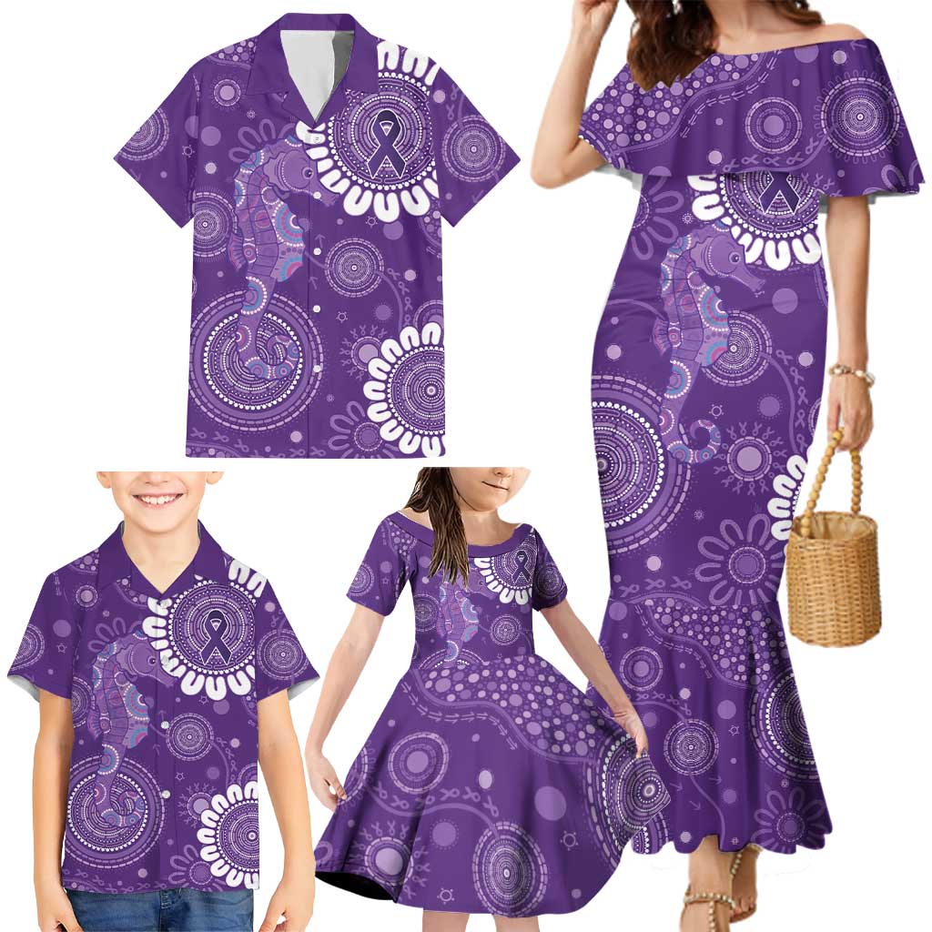 Sea Horse Australia Epilepsy Awareness Family Matching Mermaid Dress and Hawaiian Shirt - Aussie Hoodie