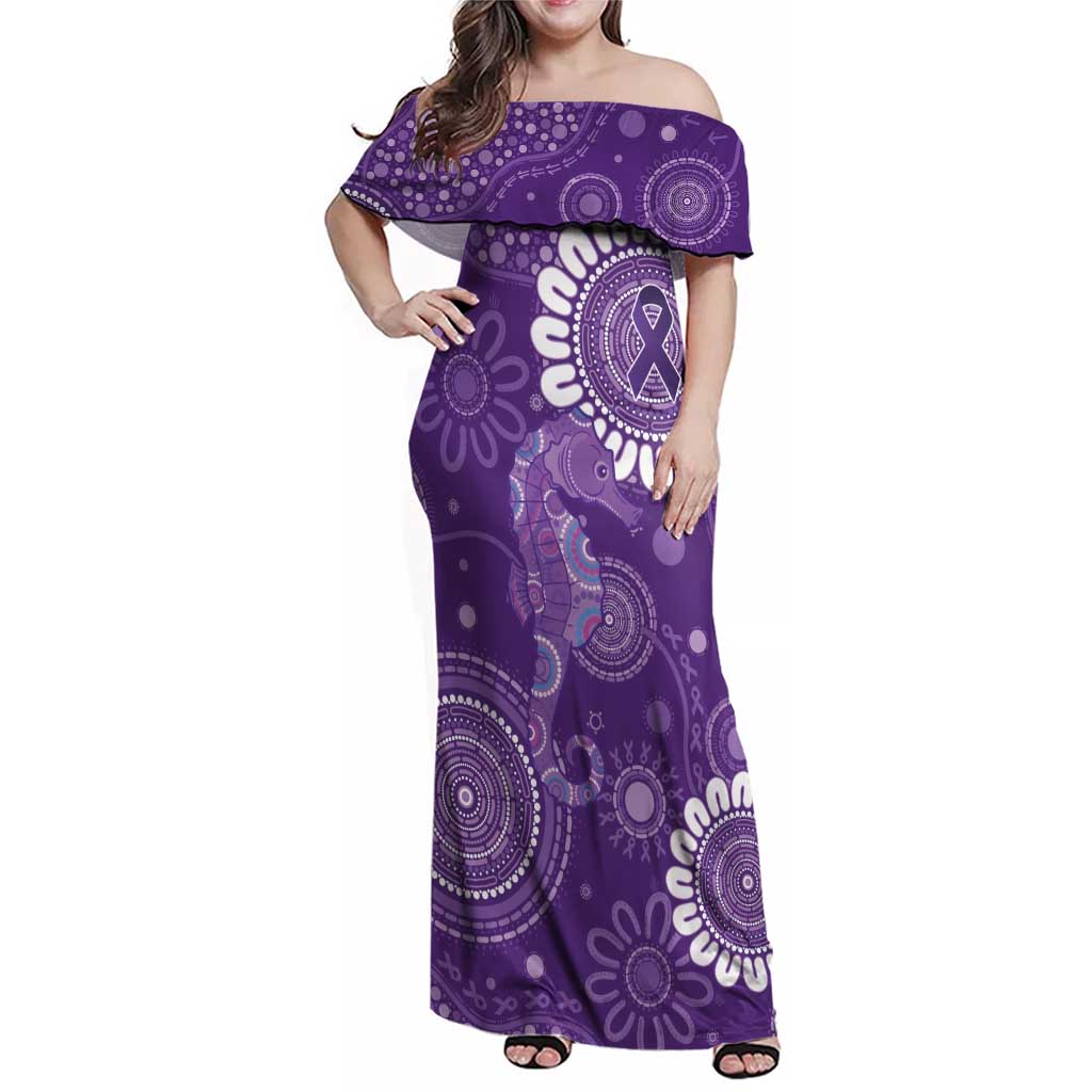 Sea Horse Australia Epilepsy Awareness Family Matching Off Shoulder Maxi Dress and Hawaiian Shirt - Aussie Hoodie