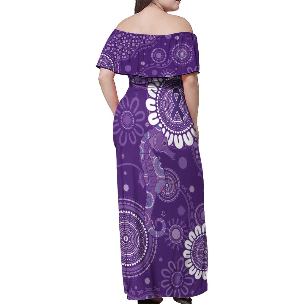 Sea Horse Australia Epilepsy Awareness Family Matching Off Shoulder Maxi Dress and Hawaiian Shirt - Aussie Hoodie