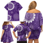 Sea Horse Australia Epilepsy Awareness Family Matching Off Shoulder Short Dress and Hawaiian Shirt - Aussie Hoodie