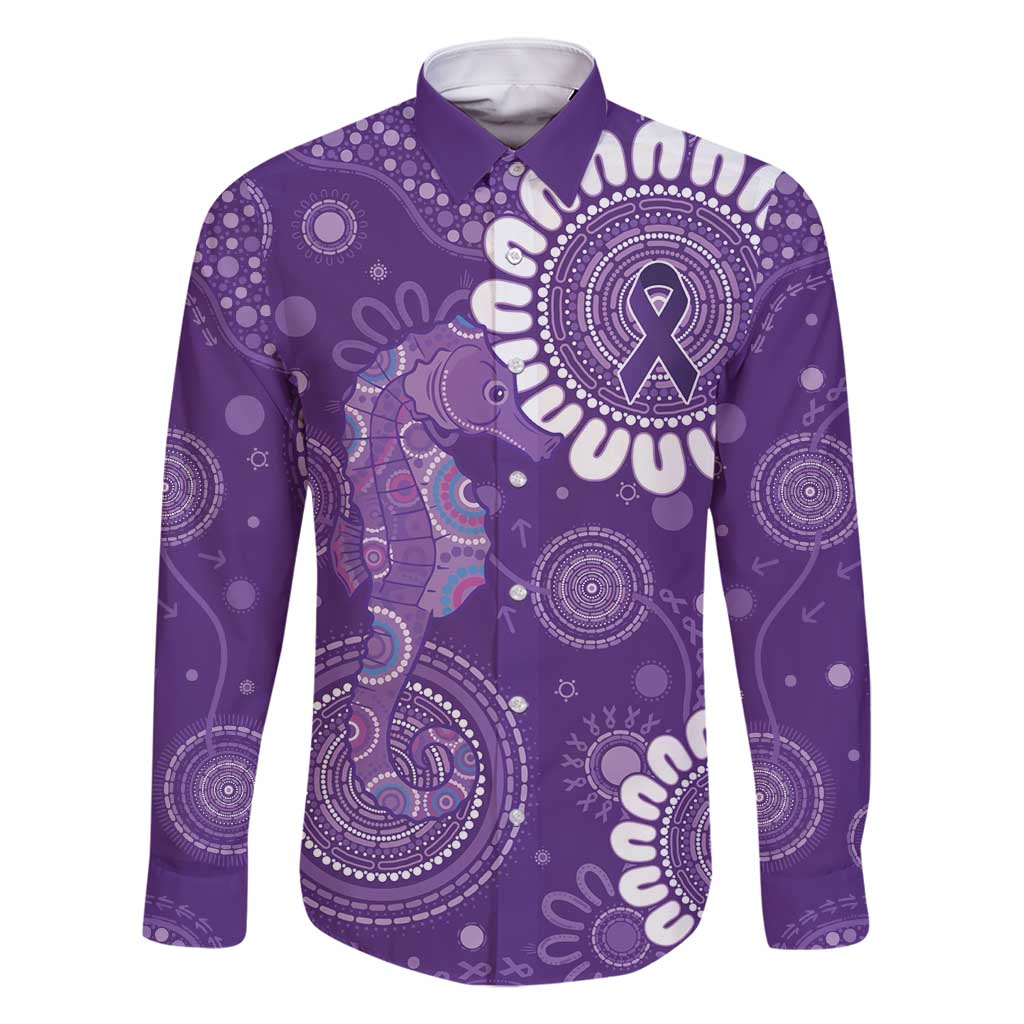 Sea Horse Australia Epilepsy Awareness Family Matching Off Shoulder Short Dress and Hawaiian Shirt - Aussie Hoodie