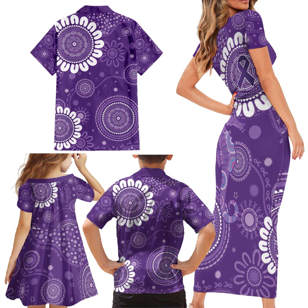 Sea Horse Australia Epilepsy Awareness Family Matching Short Sleeve Bodycon Dress and Hawaiian Shirt - Aussie Hoodie