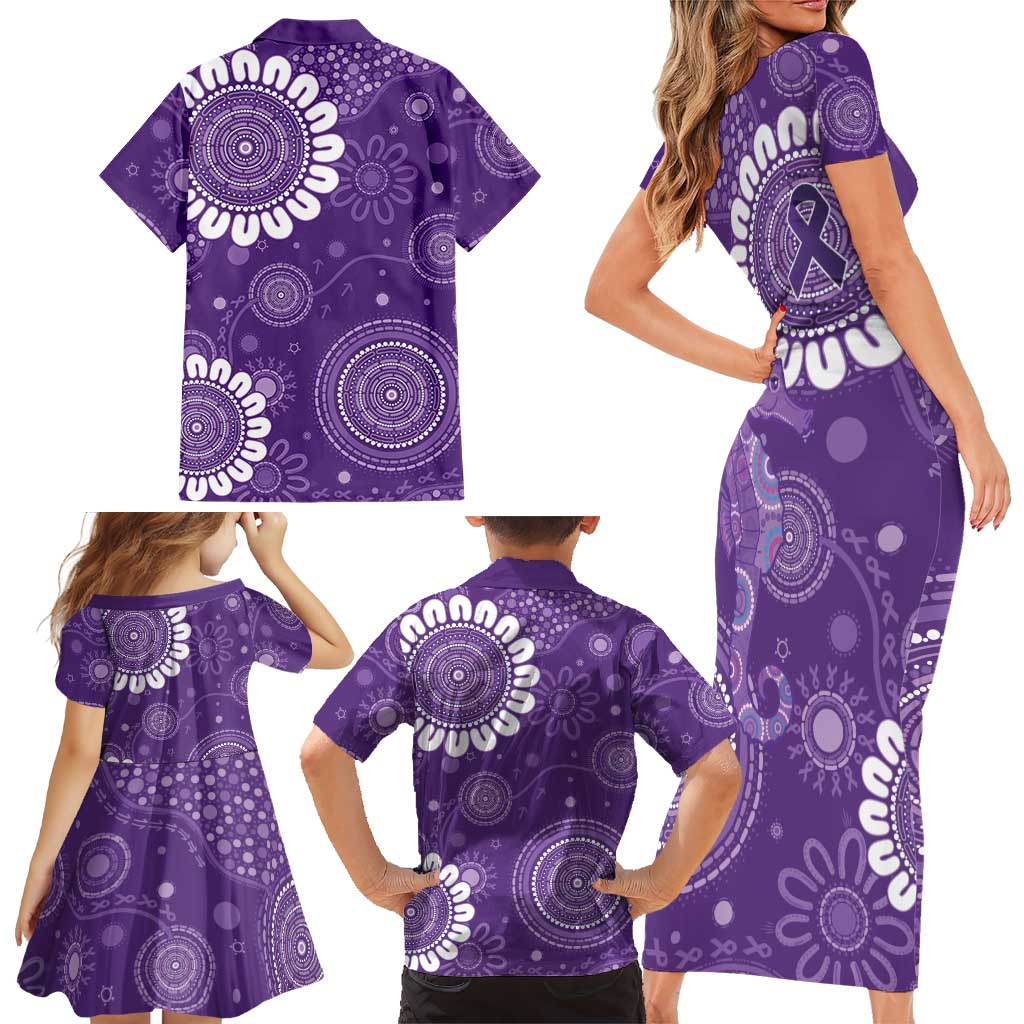 Sea Horse Australia Epilepsy Awareness Family Matching Short Sleeve Bodycon Dress and Hawaiian Shirt - Aussie Hoodie