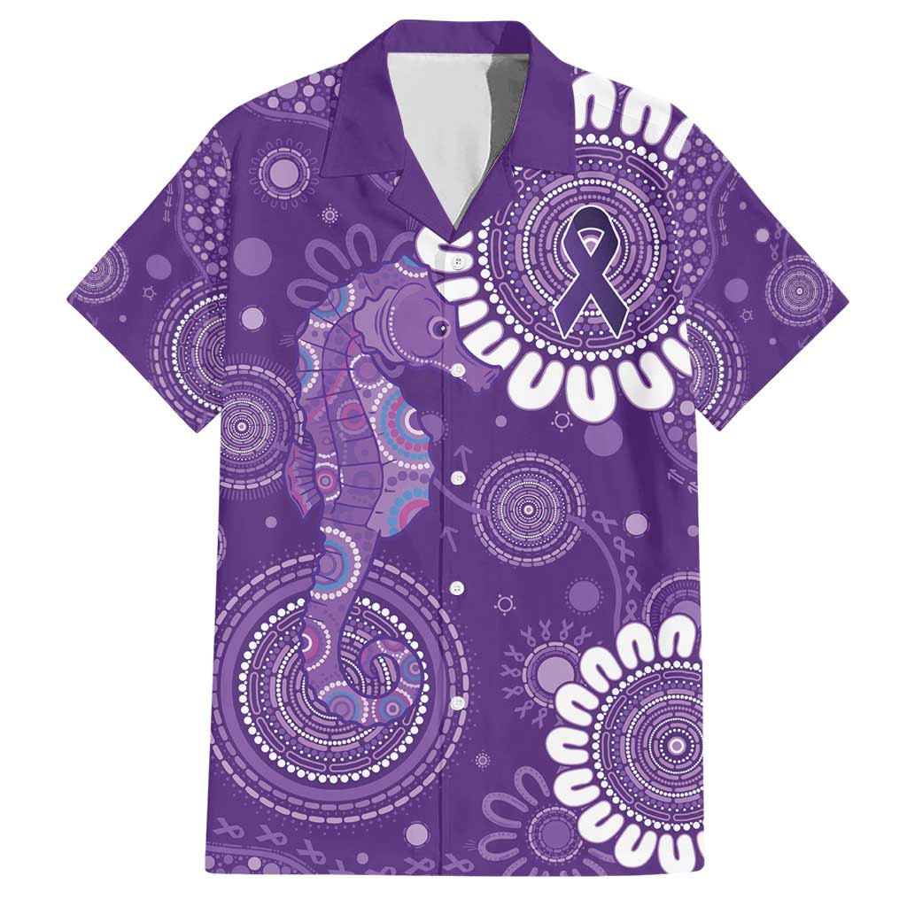 Sea Horse Australia Epilepsy Awareness Family Matching Short Sleeve Bodycon Dress and Hawaiian Shirt - Aussie Hoodie