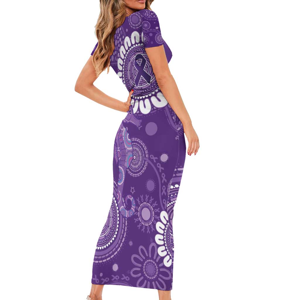 Sea Horse Australia Epilepsy Awareness Family Matching Short Sleeve Bodycon Dress and Hawaiian Shirt - Aussie Hoodie