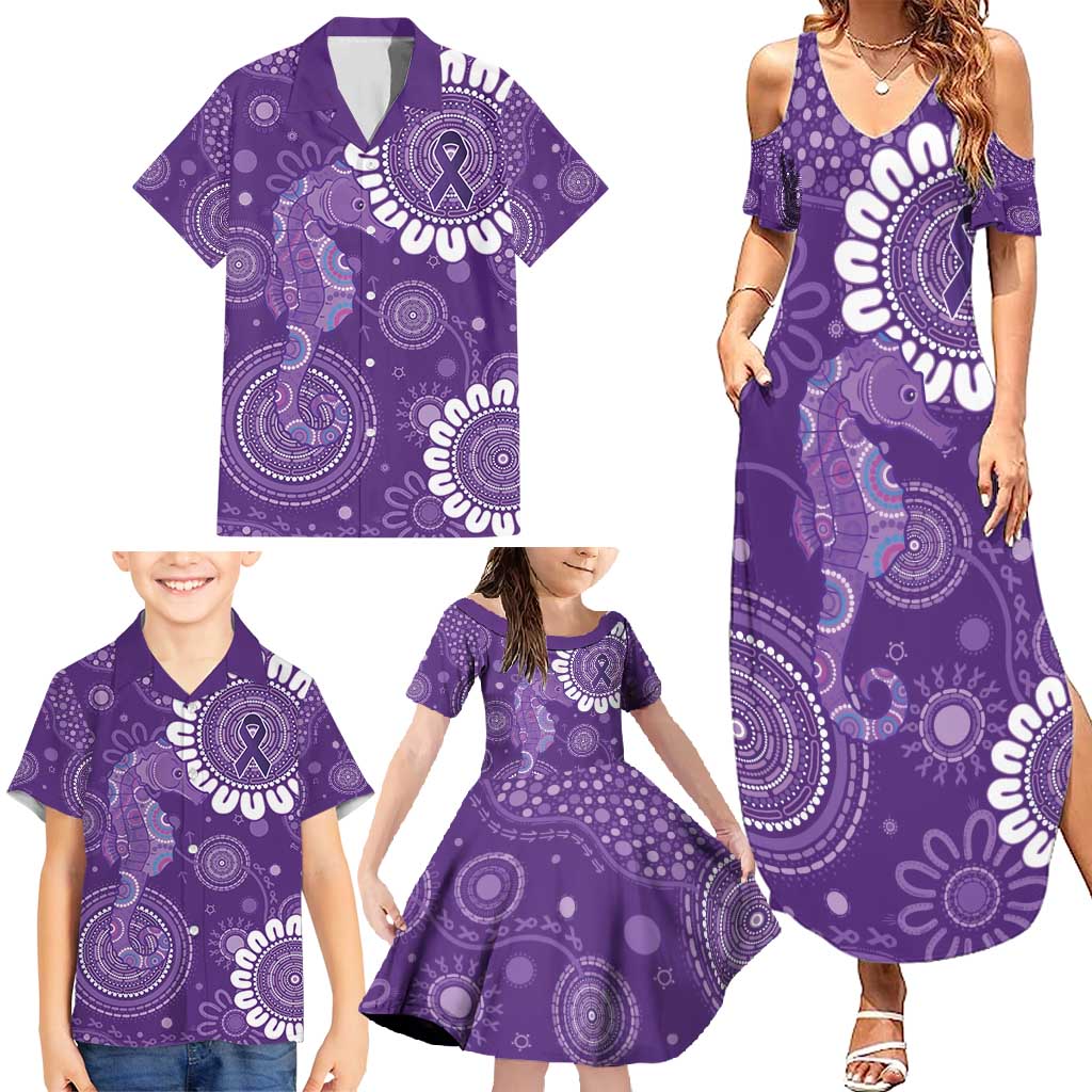Sea Horse Australia Epilepsy Awareness Family Matching Summer Maxi Dress and Hawaiian Shirt - Aussie Hoodie