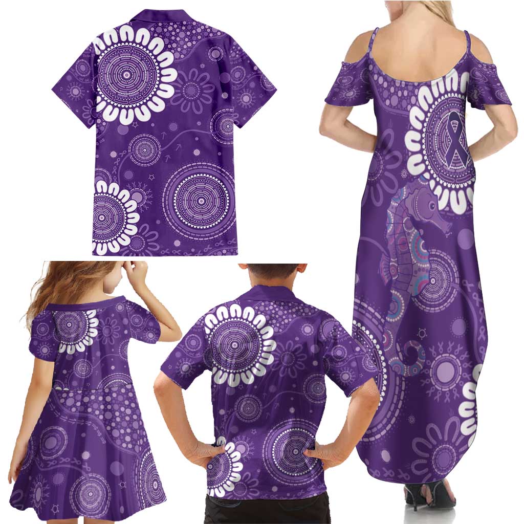 Sea Horse Australia Epilepsy Awareness Family Matching Summer Maxi Dress and Hawaiian Shirt - Aussie Hoodie