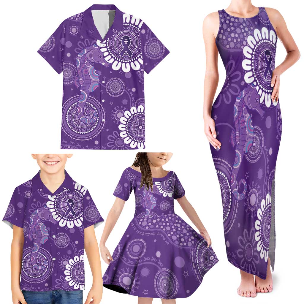 Sea Horse Australia Epilepsy Awareness Family Matching Tank Maxi Dress and Hawaiian Shirt - Aussie Hoodie