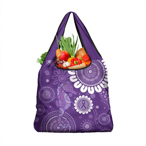 Sea Horse Australia Epilepsy Awareness Grocery Bag - Aussie Hoodie