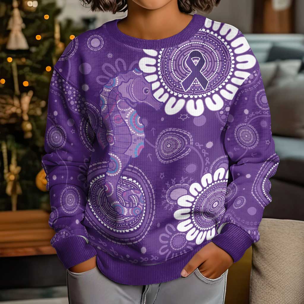 Sea Horse Australia Epilepsy Awareness Kid Ugly Christmas Sweater - Aussie Hoodie