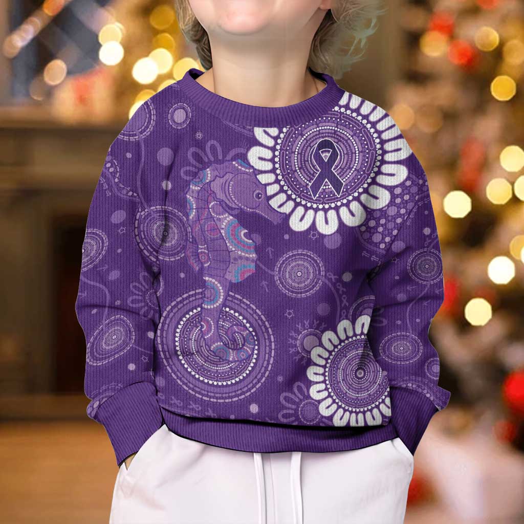 Sea Horse Australia Epilepsy Awareness Kid Ugly Christmas Sweater - Aussie Hoodie