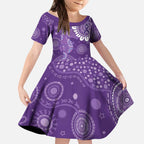 Sea Horse Australia Epilepsy Awareness Kid Short Sleeve Dress - Aussie Hoodie