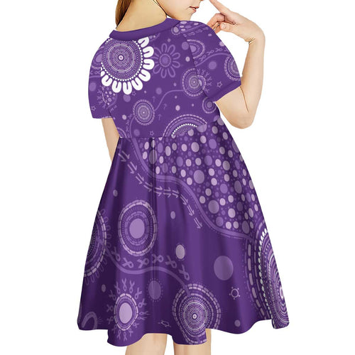 Sea Horse Australia Epilepsy Awareness Kid Short Sleeve Dress - Aussie Hoodie