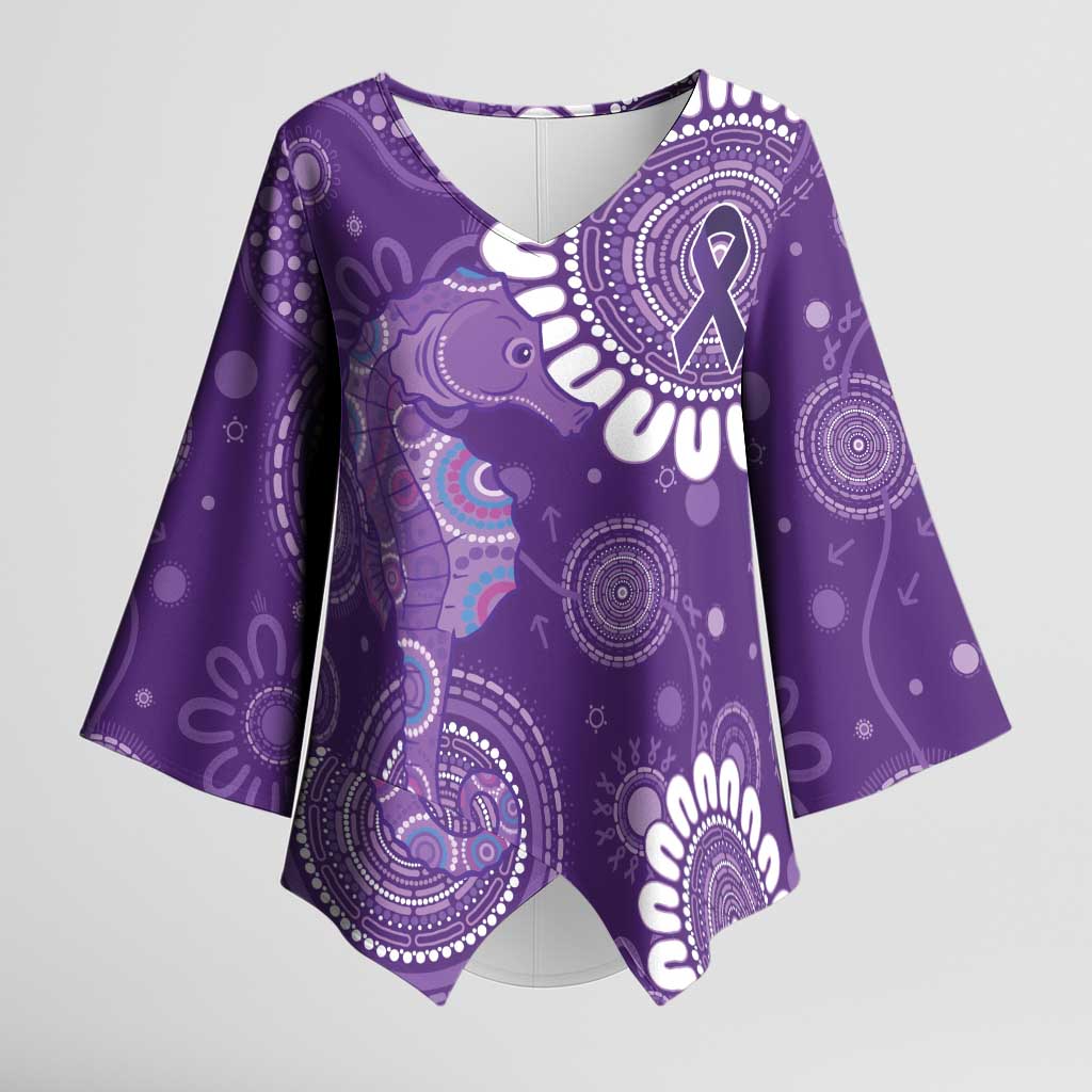Sea Horse Australia Epilepsy Awareness Kimono Sleeve Blouse - Aussie Hoodie