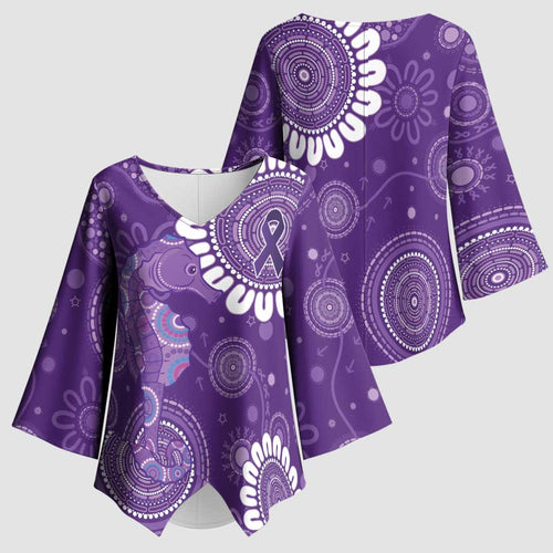 Sea Horse Australia Epilepsy Awareness Kimono Sleeve Blouse - Aussie Hoodie