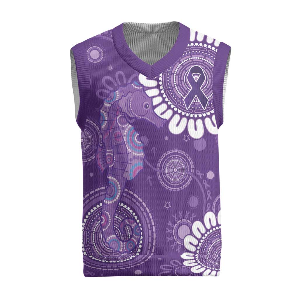 Sea Horse Australia Epilepsy Awareness Christmas Knitted V-Neck Vest - Aussie Hoodie