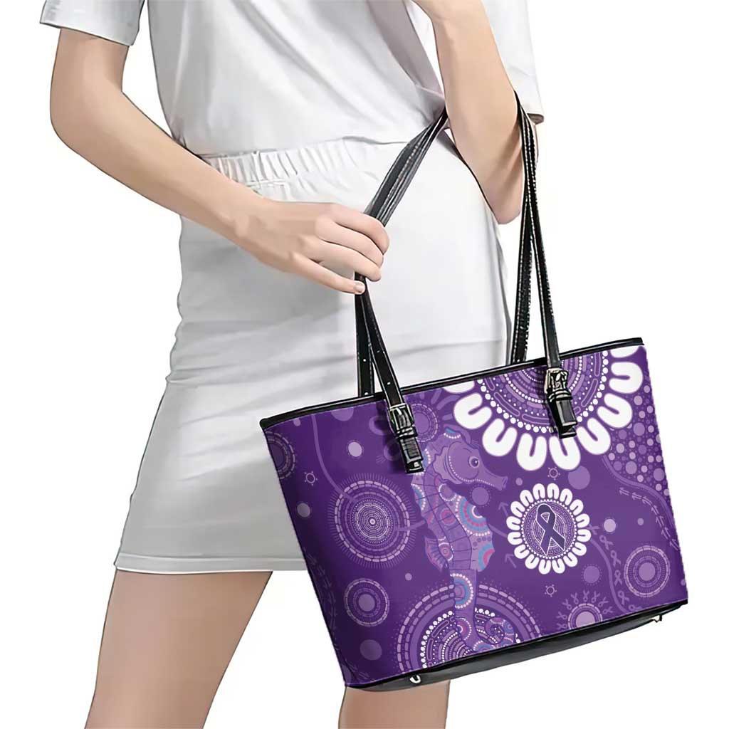 Sea Horse Australia Epilepsy Awareness Leather Tote Bag - Aussie Hoodie