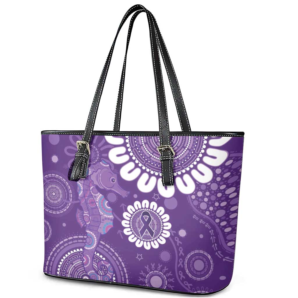 Sea Horse Australia Epilepsy Awareness Leather Tote Bag - Aussie Hoodie