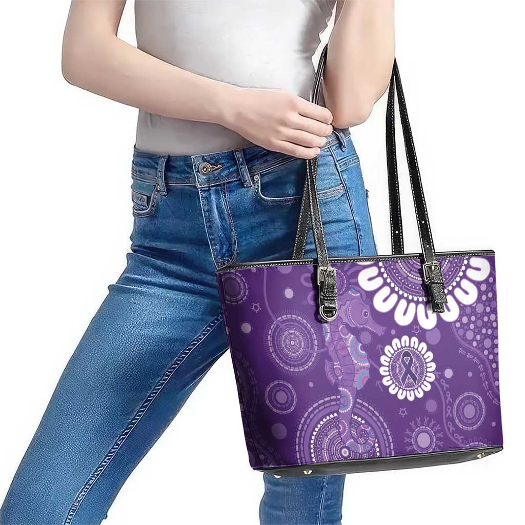 Sea Horse Australia Epilepsy Awareness Leather Tote Bag - Aussie Hoodie