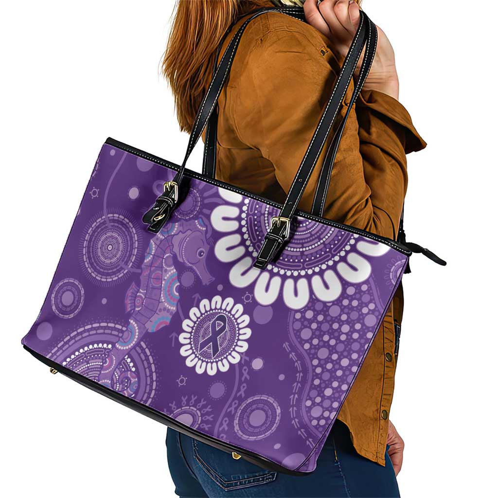 Sea Horse Australia Epilepsy Awareness Leather Tote Bag - Aussie Hoodie