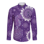 Sea Horse Australia Epilepsy Awareness Long Sleeve Button Shirt - Aussie Hoodie