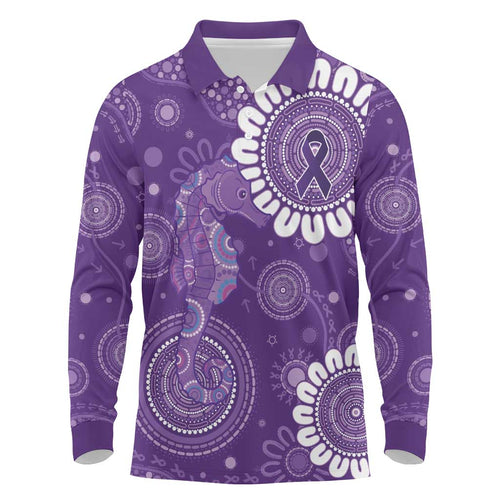 Sea Horse Australia Epilepsy Awareness Long Sleeve Polo Shirt - Aussie Hoodie