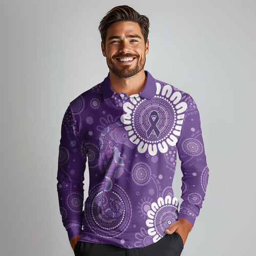 Sea Horse Australia Epilepsy Awareness Long Sleeve Polo Shirt - Aussie Hoodie