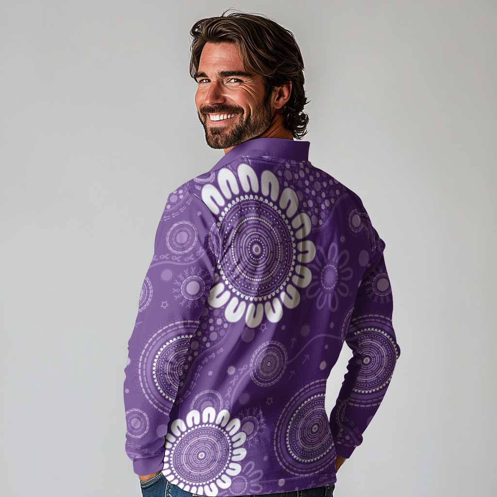 Sea Horse Australia Epilepsy Awareness Long Sleeve Polo Shirt - Aussie Hoodie