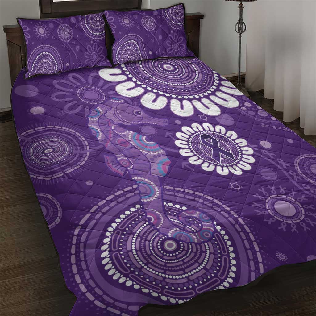 Sea Horse Australia Epilepsy Awareness Quilt Bed Set - Aussie Hoodie