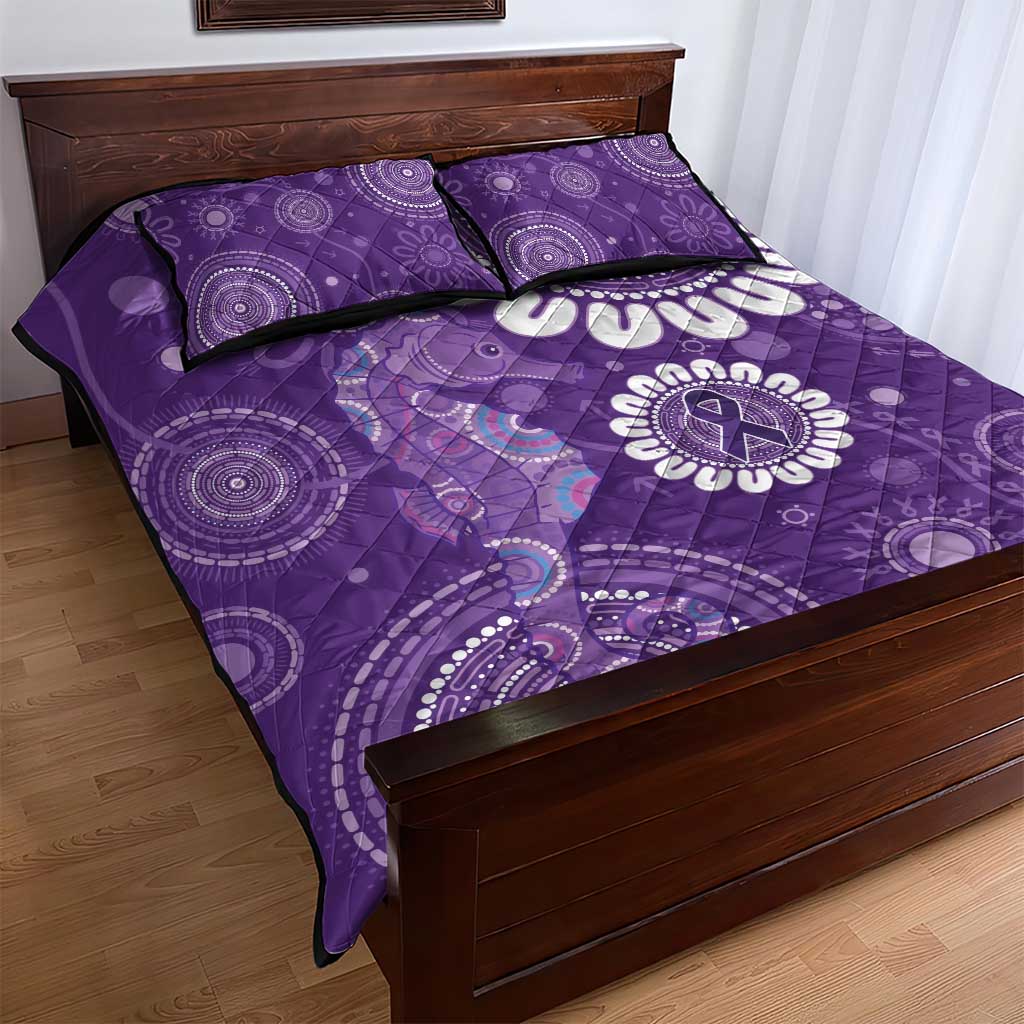 Sea Horse Australia Epilepsy Awareness Quilt Bed Set - Aussie Hoodie