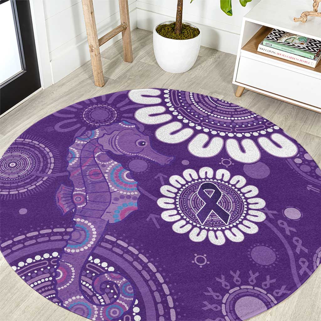 Sea Horse Australia Epilepsy Awareness Round Carpet - Aussie Hoodie