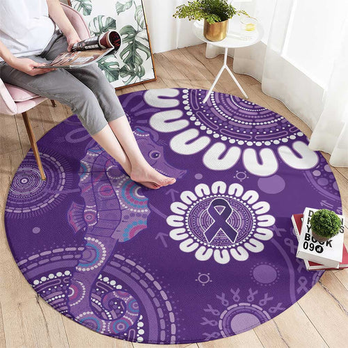 Sea Horse Australia Epilepsy Awareness Round Carpet - Aussie Hoodie