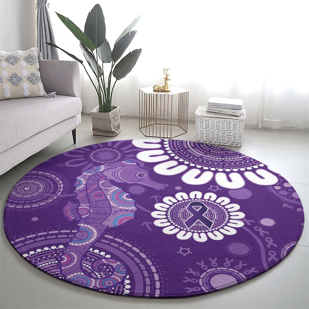 Sea Horse Australia Epilepsy Awareness Round Carpet - Aussie Hoodie