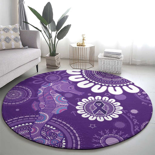 Sea Horse Australia Epilepsy Awareness Round Carpet - Aussie Hoodie