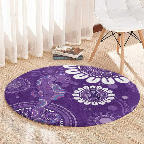 Sea Horse Australia Epilepsy Awareness Round Carpet - Aussie Hoodie