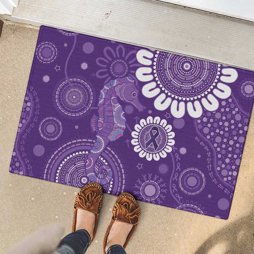 Sea Horse Australia Epilepsy Awareness Rubber Doormat - Aussie Hoodie