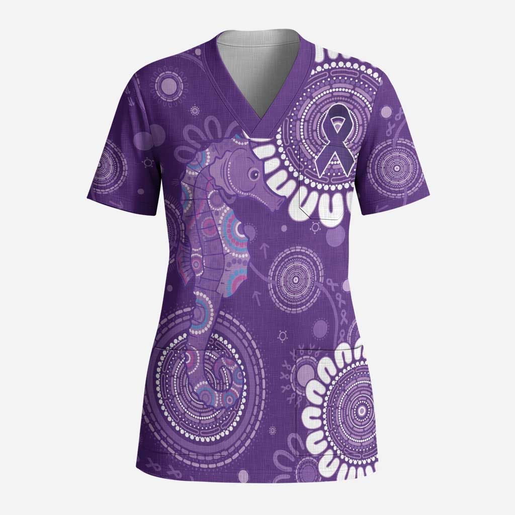 Sea Horse Australia Epilepsy Awareness Scrub Top - Aussie Hoodie