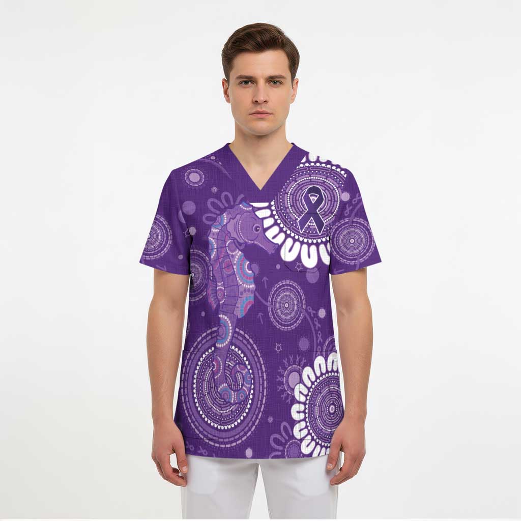 Sea Horse Australia Epilepsy Awareness Scrub Top - Aussie Hoodie