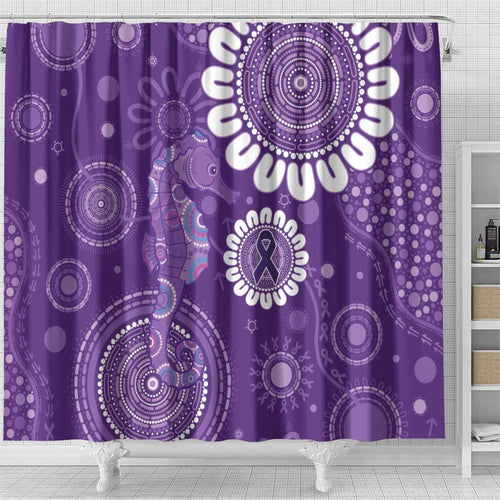 Sea Horse Australia Epilepsy Awareness Shower Curtain - Aussie Hoodie