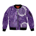 Sea Horse Australia Epilepsy Awareness Sleeve Zip Bomber Jacket - Aussie Hoodie
